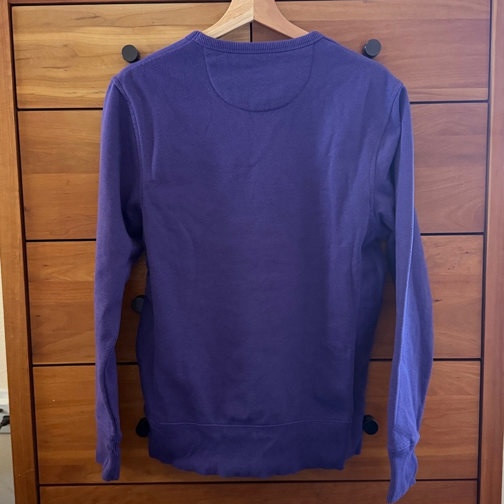 League TCU Embroidery Horned Frogs Purple Crewneck Sweatshirt - Picture 2 of 7